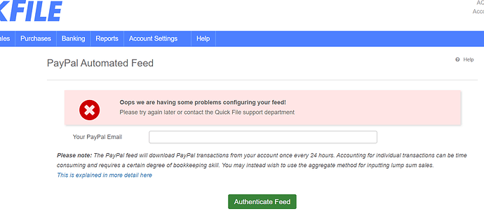 More than one PayPal account? - support - QuickFile